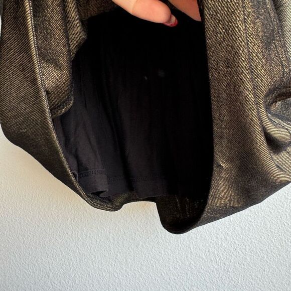 Marc Jacobs Black Metallic Gold Drape Faux Wrap Party Holiday Skirt Size Small - Picture 6 of 8